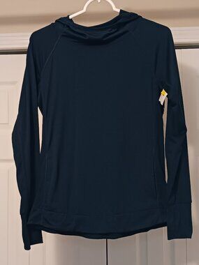 #114 3/$18 - 90 Degrees by Reflex Hooded Long Sleeve Top Size M